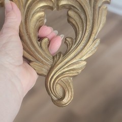 VTG Gold Sconces Wood French Style Heavy Plates Candles Decorative Items Indoor