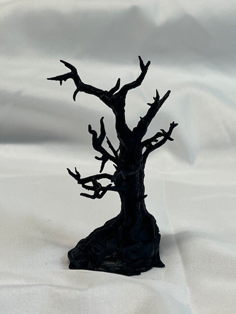 Halloween Haunted Spooky Black Dead Tree Display Ornament Tree 3D Solid Med