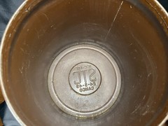 VTG Hand Painted CANCO Toleware Metal Trashcan / Can Floral Roses Brown 13”