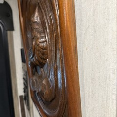 Antique French Hand Carved Oak Bird Relief Wall Panel Plaque Game Bird 21″