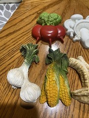 Vintage Home Interior Vegetable Fruit Wall Plaques Homco Dart 1970’s 80’s