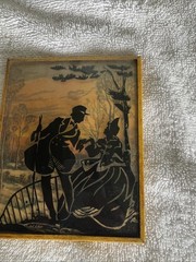Vintage Silhouette Convex Bubble Glass Pictures 5″ x 4″