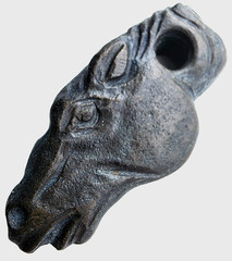 300 BC Ancient Carved Engraved Gemstone Pendant Medallion Amulet Horse Head
