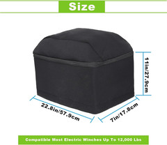 Winch Cover,Heavy Duty Uv-Resistant Waterproof Winch Protective Cover with Draws