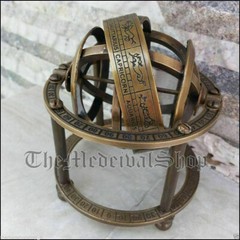 Antique Brass Armillary Nautical Sphere Astrolabe Maritime Collectible Globe