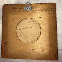 Antique Thistle Picture Frame Oval Pyrography Wood Folk Art Celtic Scottish Vtg
