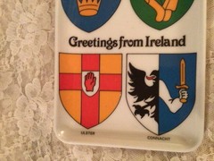 Greetings From Ireland Plastic Trinket/Tip Tray ,A John Hinde Vintage Souvenir