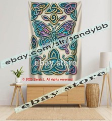 Celtic Butterfly Knot Tapestry 3D relief look Wall Art nature 39X59 in