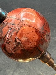 Vintage Brecciated Jasper Stone Calliper Armillary Small Celestial Figurine