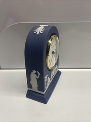 Vtg Wedgwood Jasperware Clock Neoclassical Mantle Desk Dome Blue White As Is