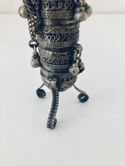 Rare Antique Moroccan Bedouin Kohl Intricate Handmade Metal Eye Liner Makeup Set