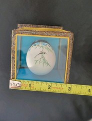 Collectible 1991 Bernina Hand Painted Egg w Menu Rare Sewing Memorabilia