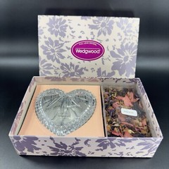 Wedgwood Full Lead Clear Crystal Heart Shaped Candy Potpourri Dish New In Box