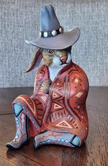 Robert Shields Design Rabbit Trader Resin Figurine 8″ Tall Signed By Artist