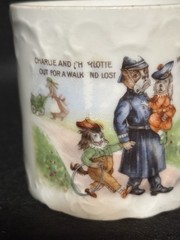 Antique Charlie & Charlotte Porcelain Childs Nursery Rhyme Cup