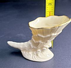 Lenox Miniature Cornucopia Horn of Plenty 24 K Gold Trim Made in USA Vintage
