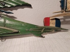 Sexton Airplanes Cast Metal Wall Set o 5 Original Paint 2 Sizes USA Made VIntage