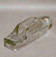 Boat Hollow Candy Holder Clear Glass ~ 4 3/4” Long 1940’s