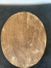 VTG Gold Gilt Italian Florentine Wood Oval Wall Picture Plaque Venice Pink Art