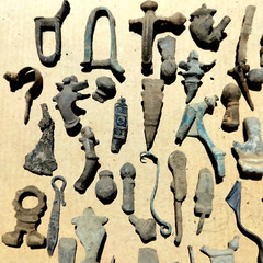Lot of 10 Roman Bronze Fibulae Metal detecting finds