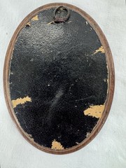Antique Painted Silhouette Girl Ponytail Gold Paint Highlights