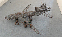 Hand-made wire jet plane