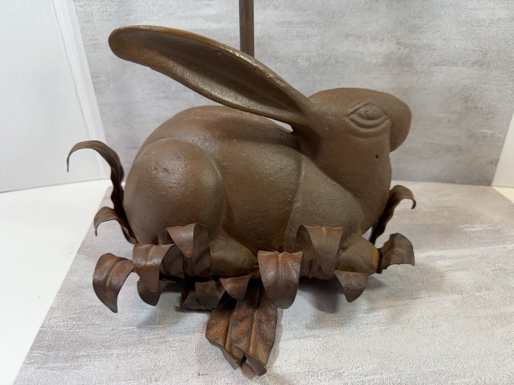 Vintage Cast Iron Rabbit Candlestick Wall Sconce Large 24″ Long Leaves