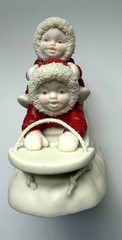 2000 DEPT 56 SNOWBABIES ON SLED “LOOK OUT BELOW” PORCELAIN FIGURE