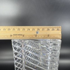 Rogaska Clear Crystal Glass Triangle Ribbed Shaped Vase Large Heavy Glass Optic