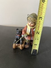 Vtg 2000 Hummel Goebel Sleigh Ride For Pup Christmas Ornament Figurine EXCELLENT