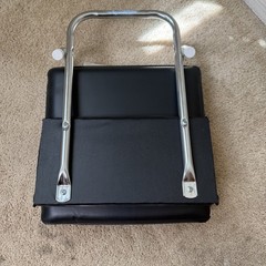 Vintage Microsoft Logo Folding Floor Chair Travel Seat Black White Chrome