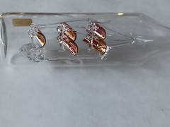 VTG MAYFLOWER GLASS WITH SMALL SHIP INSIDE A BOTTLE BRITAIN