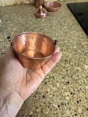 Vintage Copper Kitchenware Lot Small Cup Pot Pan Funnel Kettle