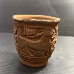 Unique Ancient Near Eastern Chlorite Stone Cup/Vase With Scene All Round