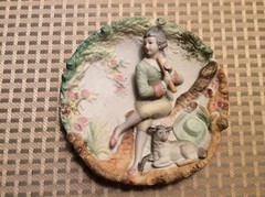 CERAMIC PEOPLE WALL HANGINGS SET of 5 JAPAN (Occupied) NEW LOWER PRICE