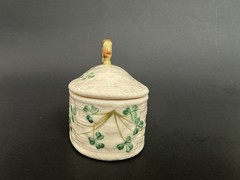 Belleek Ireland Trinket Box + Dish Set Classic Shamrock Cream Porcelain 6th Gen