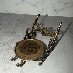 Vintage Ornate Brass Tea Cup Holder / Spoon Rest / Display Stand Made In Japan