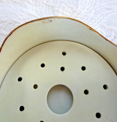 Vtg T & V Limoges France Footed Butter &Cheese Bowl Handpainted Roses Gold Gild