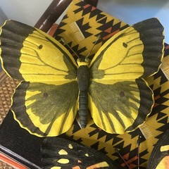 Vintage Butterfly Set Wall Hangings Imports Inc Resin 2006 Heavy Monarch Yellow