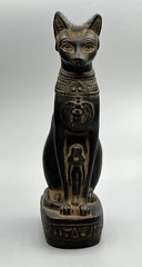 Ancient Egyptian Goddess Cat Bastet Sculpture Statue Egypt Basalt Stone