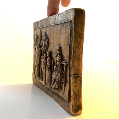 Mid Century German Wax Relief Wall Hanging of 1900 Swiss Gingerbread Cookie Mold