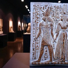 Ancient Egyptian Horus and Cleopatra Wall Relief Art Panel Pharaonic Antiquities