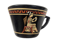 Lot/5 pcs. Vintage 1952-Greek Mythological Pottery Demitasse 2 Cups & 3 Saucers