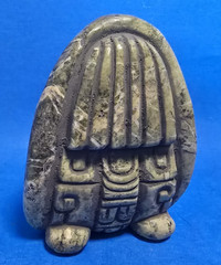 PRE-COLUMBIAN MAYAN STONE DIGNATARY FIGURE