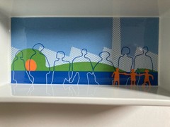 Vintage Figgjo Flint Norway Dish 2010 Abstract Figures Commemorative