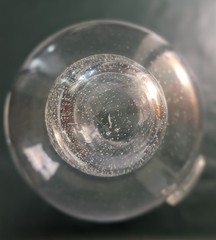 Stunning Oversized Hand Blown Art Glass Cloche / Display Dome Bullicante Bubbles