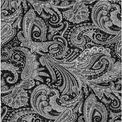 5′ X 8′ Black Gray And White Paisley Washable Rug