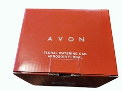Avon 2007 Ceramic Floral Watering Can With Ladybug Design