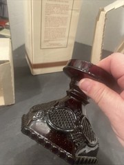 Avon 1876 Cape Cod Collection RUBY RED PEDESTAL Hurricane Lamp ORIGINAL BOX Pz