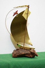 DeMott Nautical Brass Sailboat.